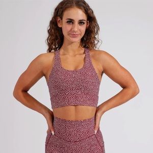 NWT BuffBunny Sports Bra - Dark REd Bossy Print Sz Medium